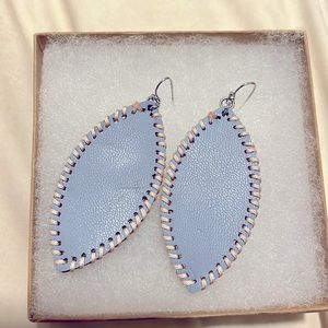 Leather leaf shaped earrings